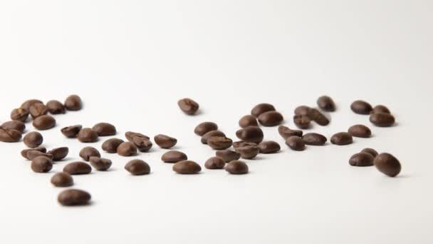 Ziarna Kawy Palonej Ziarna Kawy Brązowej — Wideo stockowe