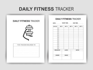 KDP İç Tasarımı - Günlük Fitness İzleyici İçi - Yazdırılabilir Düşük İçerikli Kitaplar, Düzenleyici, Planlayıcı, Not Defteri, Günlük