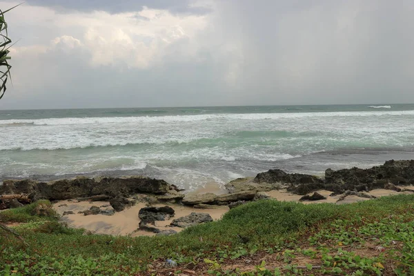 Beautiful White Water Bubbles Beach Beach Waves Rough Sea Sea — Stockfoto