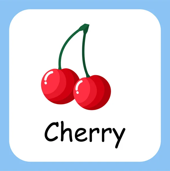 Flat Illustration Cherry Text Vector Design 어린이 — 스톡 벡터