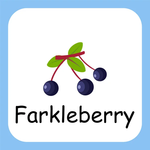 Metin Vektörü Tasarımı ile Farkleberry 'nin Düz Çizimi. Çocuklar için Eğitim.