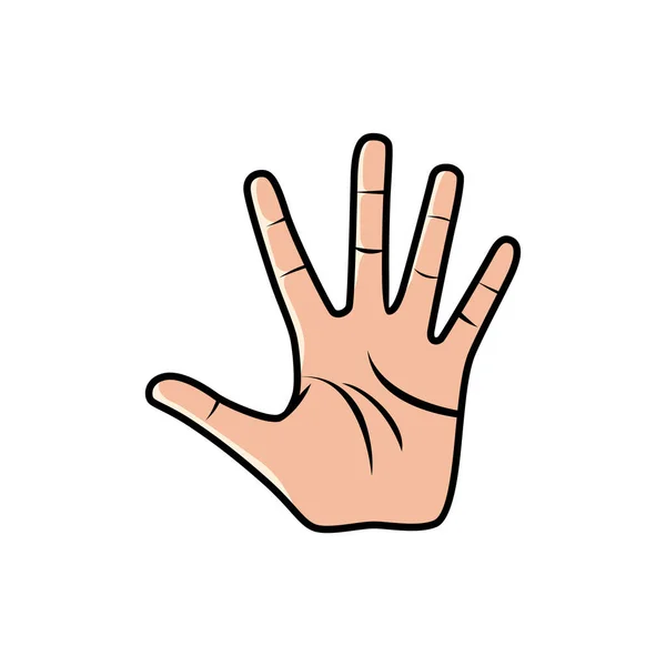 High Five Hand Sign Isolerad Vit Bakgrund Ikonvektor Illustration — Stock vektor
