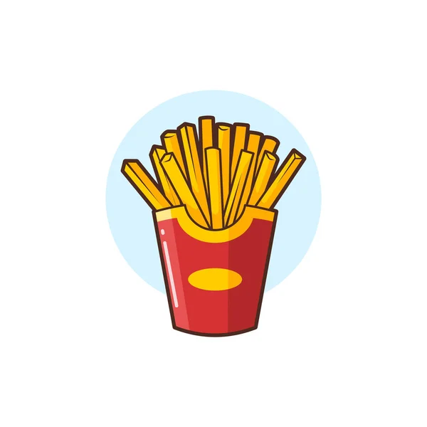 French Fries Vector Cartoon Isolated Foods Drinks Illustration Cartoon Style — Stockvector