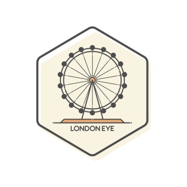 London Eye - London, England Lineal Color Icon. Landmark Buildings Icon Vector Illustration Concept.