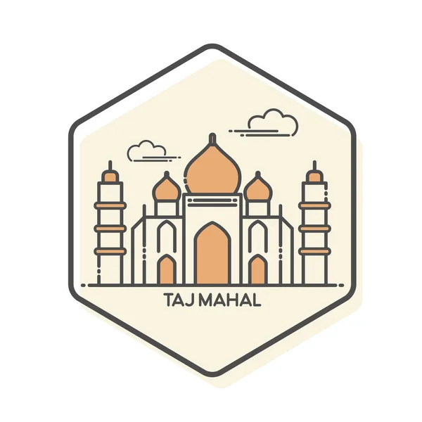 Тадж Махал Агра Индия Линейная Икона Концепция Векторной Иллюстрации Знаковых — стоковый вектор