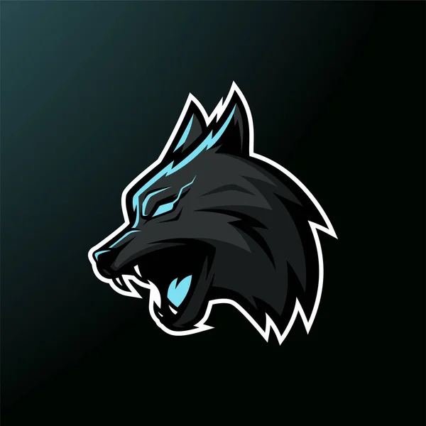 Kızgın Kurt Maskotu Logosu - Hayvanların Maskotu Esports Esports Vector Illustration Design Concept.