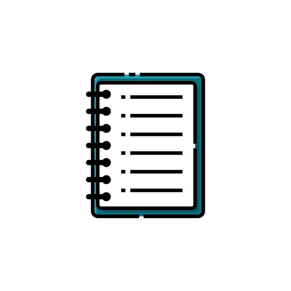 Binder Notebook Lineal Color Icon Návrat Školy Icon Vector Illustration — Stockový vektor