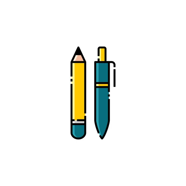 Μολύβι Και Ballpoint Lineal Color Icon Πίσω Στο Σχολείο Εικονογράφηση — Διανυσματικό Αρχείο