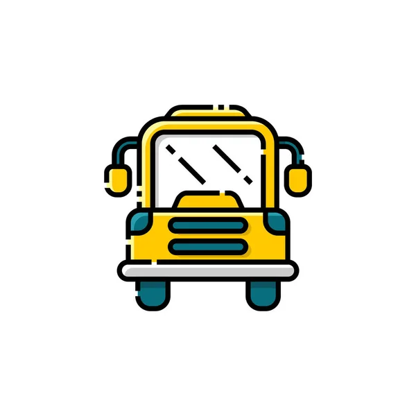 Icône Couleur Ligne Bus Scolaire Illustration Vectorielle Icône Retour École — Image vectorielle