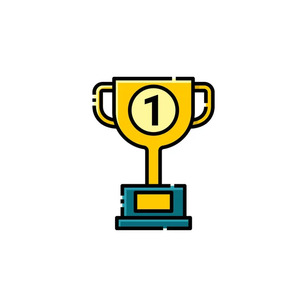 Trophy Lineal Color Icon Zurück Zur Schule Icon Vector Illustration — Stockvektor