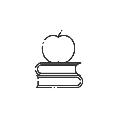 Apple ve Books ana hatları Simgesi - Okul Simgesi Resimlerine Dönüş.
