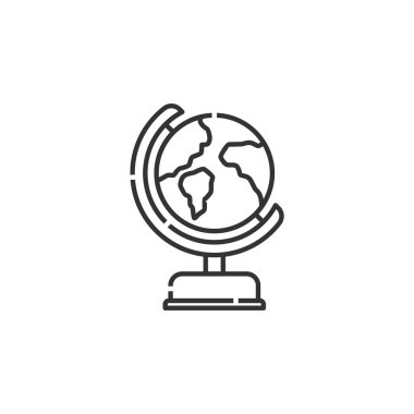 Globe Taslak Simgesi - Okula Dönüş Simgesi Gösterimi.