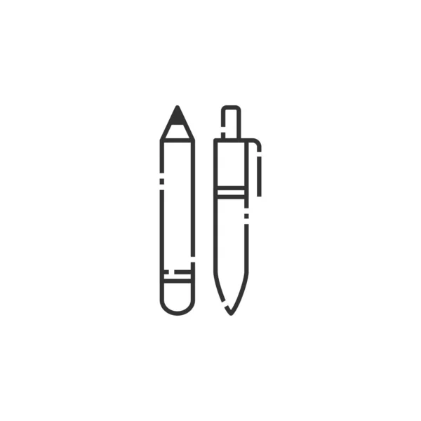 Bleistift Und Stift Umrisssymbol Zurück Zur Schule Icon Vector Illustration — Stockvektor