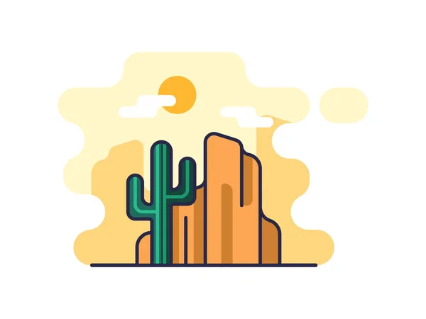 Illustration Une Icône Cactus Isolée Sur Fond Blanc Est Une — Image vectorielle