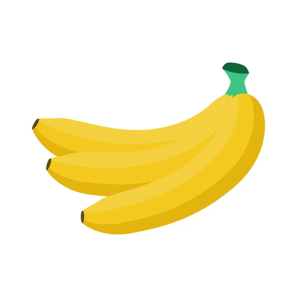 Banan Frukt Platt Design Vektor Illustration Isolerad Vit Bakgrund — Stock vektor