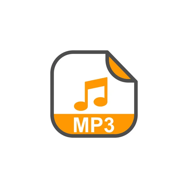 MP3 Dosya Uzantısı, Sembollü Yuvarlak Kare Simgesi - Uzantı Simgesi Resmedilmesi.