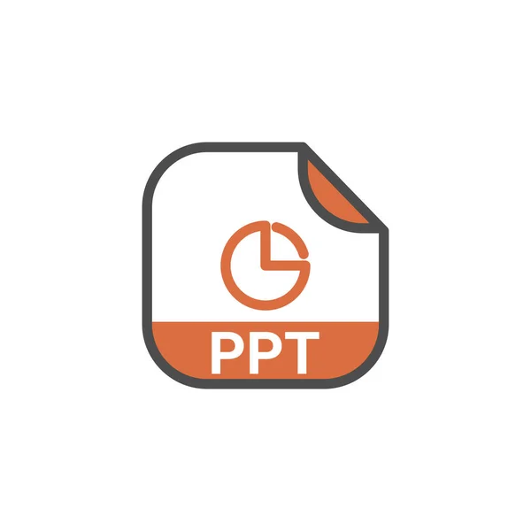 Ppt Dateiendung Abgerundetes Quadratisches Symbol Mit Symbol Formaterweiterung Icon Vector — Stockvektor