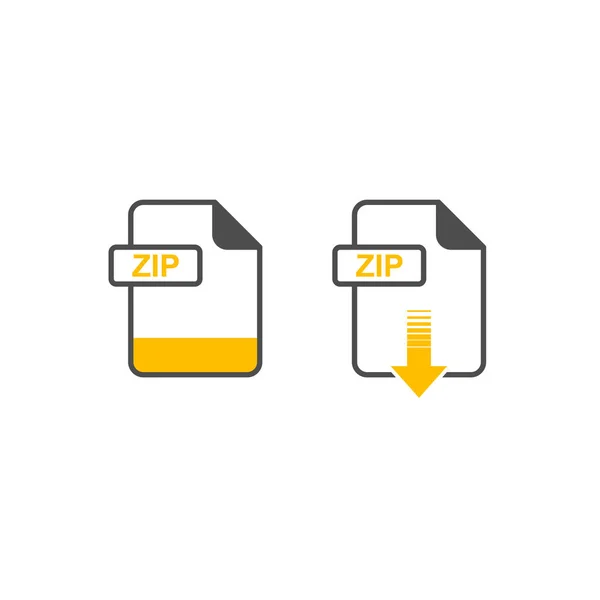 Format Zip Télécharger Icône Format Extension Fichier Icône Illustration Vectorielle — Image vectorielle