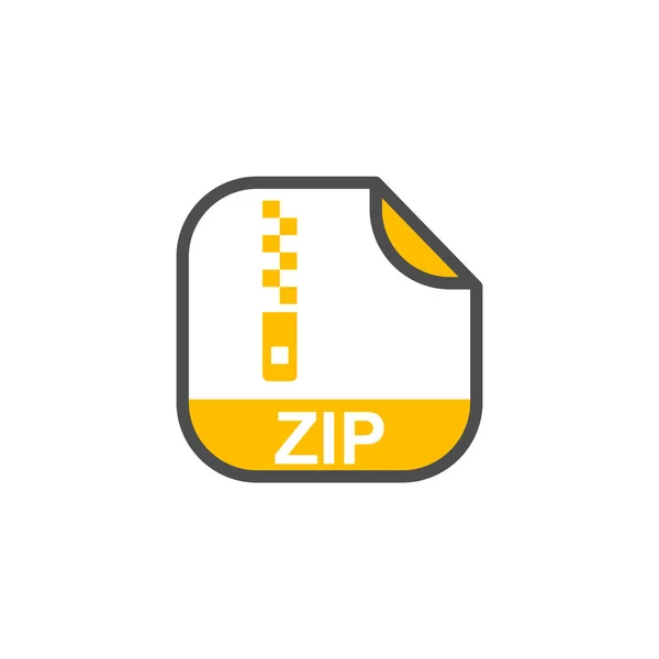 Zip Bestandsuitgang Rounded Square Icon Met Symbol Formaat Extensie Icon — Stockvector