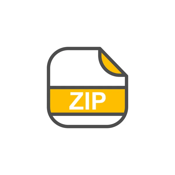 Zip Dateiendung Abgerundetes Quadratisches Symbol Mit Text Formaterweiterung Icon Vector — Stockvektor