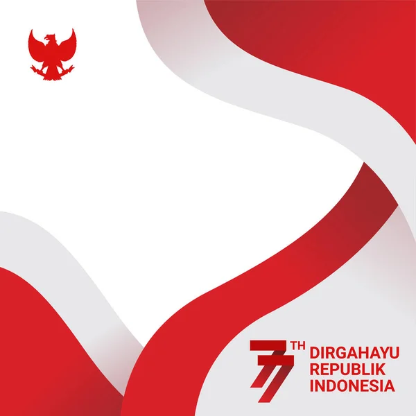 Dirgahayu Indonesia Independence Day Twibbon Banner Concept Vector Template Illustration — стоковый вектор