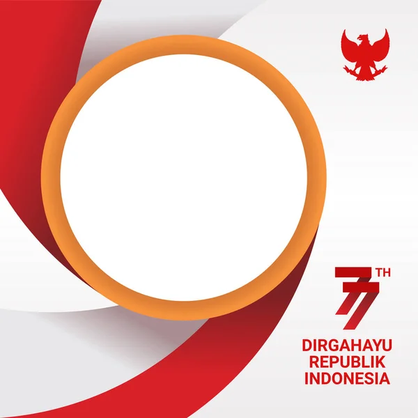 Indonesia Independence Day Twibbon Concept Logo Social Media Post Vector — стоковый вектор