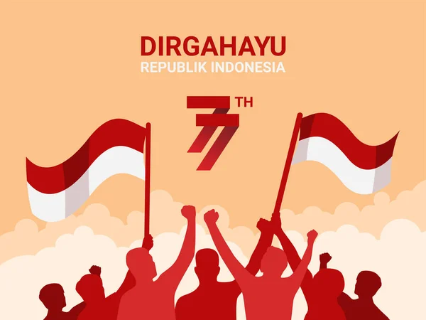 Poster Illustration of Indonesia Independence Day Flat Design background vector