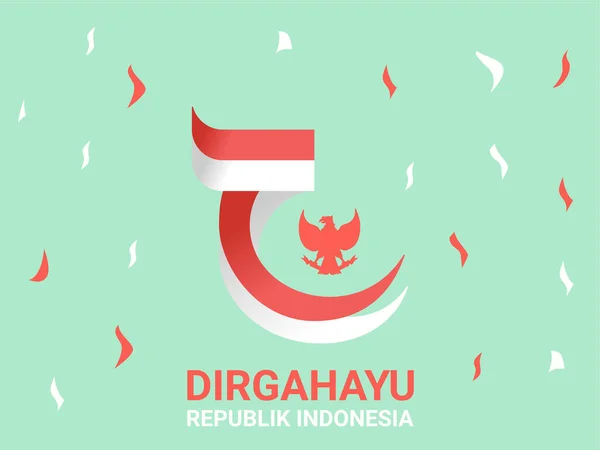 Indonesia Independence Day Celebration Logo Background Poster Vector Design — стоковый вектор