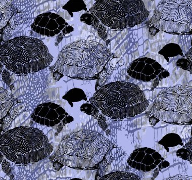 Kusursuz desen. Kaplumbağalar ve timsah derisi.. 