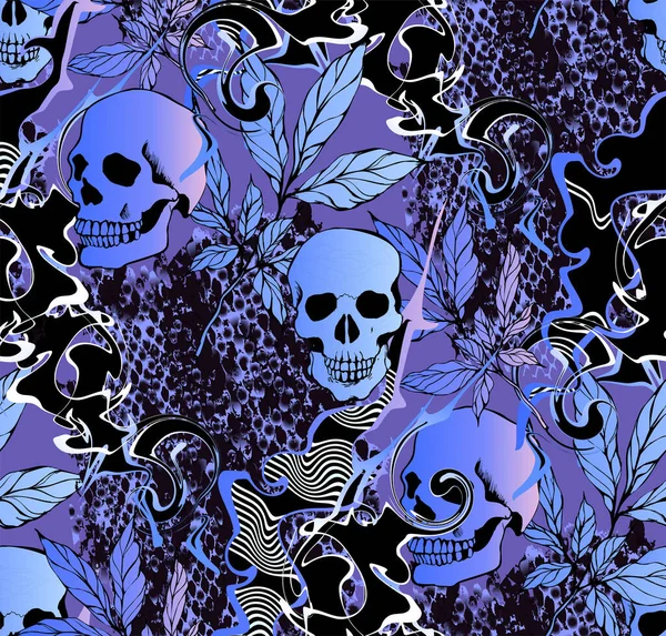 Cadılar bayramına adanmış kafatası tasarımı. Mavi renk. Duvar kağıdı, afiş, arkaplan, kart, kitap, duvar resmi, resim, iniş sayfası, kapak, afiş, poster.