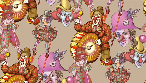 Pattern Dedicated Vintage Circus Suitable Fabric Wrapping Paper Oilcloth More — 图库矢量图片#