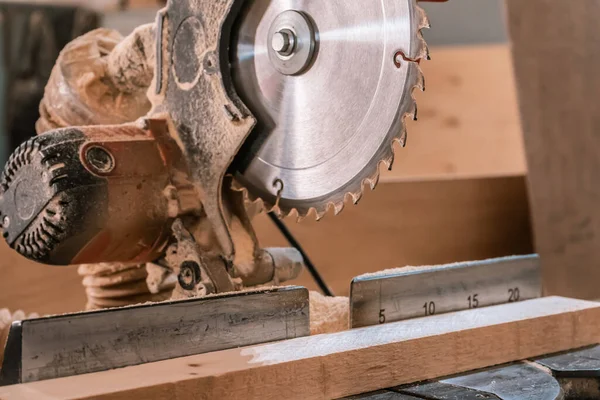 Sawing Machine Wood Workshop Production Furniture Woodworking Circular Saw Wooden — Foto de Stock