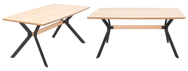 Modern Designer Table Metal Legs Isolated White Background Interior Element — Stock Photo, Image
