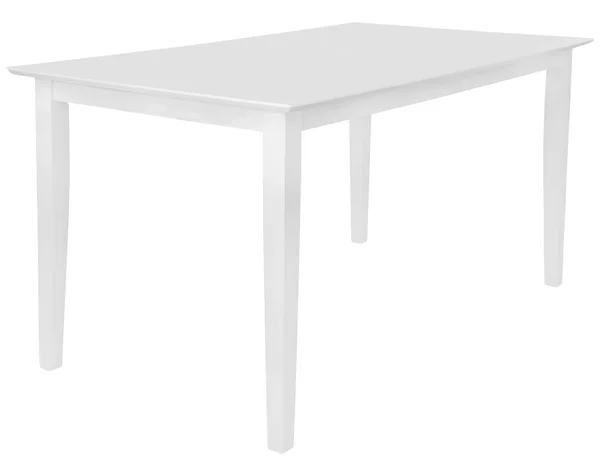 Mesa Jantar Madeira Branca Isolado Sobre Fundo Branco Elemento Interior — Fotografia de Stock