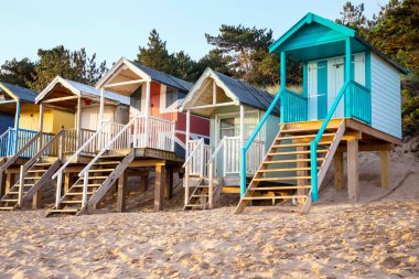 Wells Next The Sea, 28 Eylül 2021 Wells uçsuz bucaksız plajları ve renkli sahil kulübeleriyle ünlüdür..