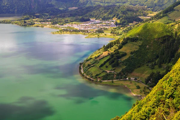 stock image Lagoa das Sete Cidades, twin lakes in Sao Miguel, Azores