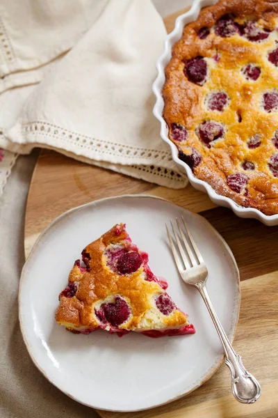 Vers Gebakken Frambozen Clafoutis — Stockfoto