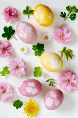 Doğal olarak boyalı Paskalya yumurtaları