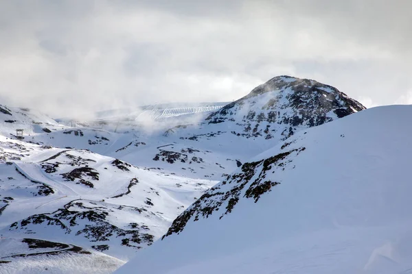 Fransa Daki Les Deux Alpes Kayak Pistleri Dağlar — Stok fotoğraf