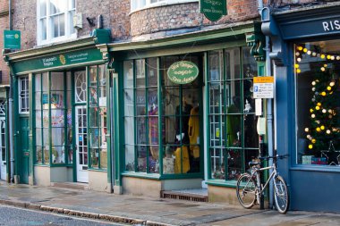 YORK, UNITED KINGDOM - 16th DECEMBER, 2018: Medieval city of York in north England gets decorated with Christmas lights in December