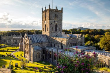 ST DAVIDS, WALES, UK - 8th September 2019: St Davids Cathedral has been a site of pilgrimage and worship for more than 800 years