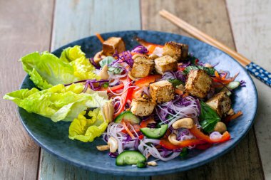 Vietnamese style salad with tofu and vermicelli noodles