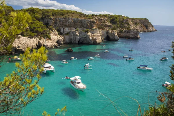 Prachtig Blauw Water Cala Macarella Menorca — Stockfoto