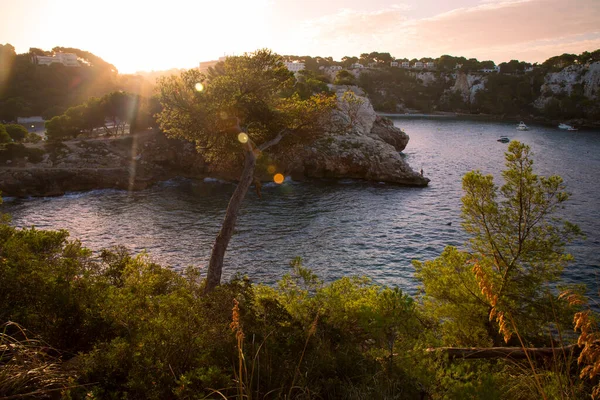 Nascer Sol Sobre Bela Costa Torno Cala Galdana Menorca — Fotografia de Stock