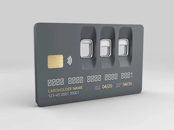 3d Rendering van vliegtuigvenster credit card. Inclusief knippad — Stockfoto