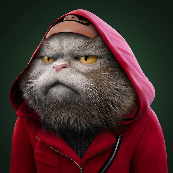 Nft Collection Character Angry Cat Sweet — Stockfoto