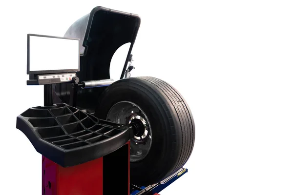 Balanseringsanordning för lastbilshjul för däckmontering — Stockfoto