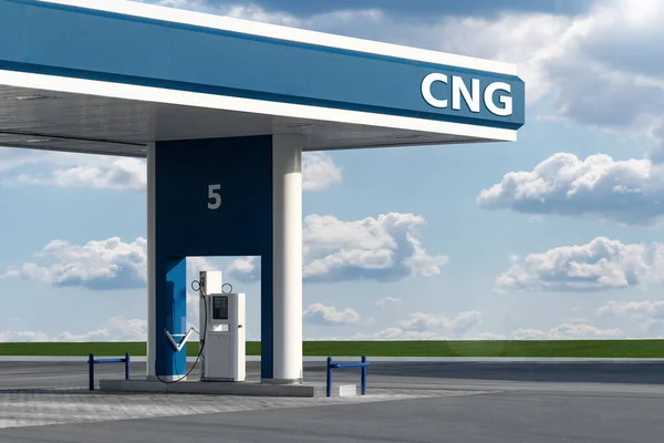 Compressed natural gas filling station — Stockfoto