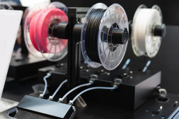 Uma Impressora Laboratório Imprime Uma Estrutura Partir Polímero — Fotografia de Stock