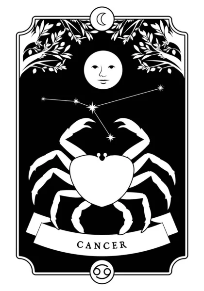 Illustration Sternzeichen Vintage Card Poster Bild Planetensymbol — Stockvektor
